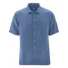 Chemise homme manches courtes 100% chanvre blueberry