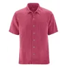 Chemise homme manches courtes 100% chanvre rouge sangria