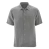 Chemise homme manches courtes 100% chanvre taupe