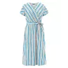 Robe femme rayures imprimées bleue topaze