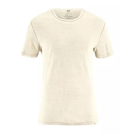 T-shirt jersey homme uni col rond manches courtes chanvre