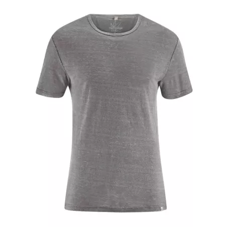 T-shirt jersey homme uni col rond manches courtes chanvre