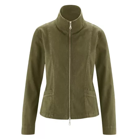 Veste femme col haut en chanvre et coton bio