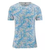 Tee-shirt homme corail chanvre et coton bio bleu topaze