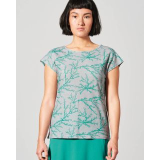 Tee-shirt femme manches courtes imprimé corail