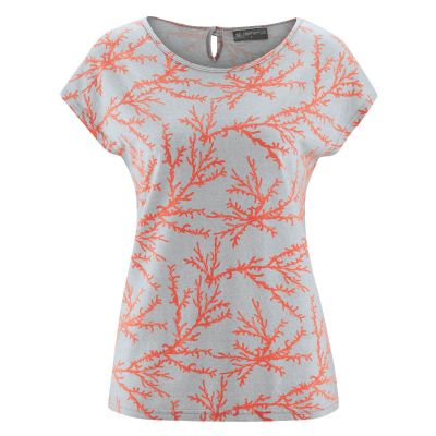 Tee-shirt femme manches courtes imprimé corail crabe