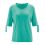 Tee-shirt femme manches 3/4 détail noeud vert émeraude
