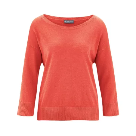 Pull léger tissu tricoté, manches 7/8, chanvre coton bio