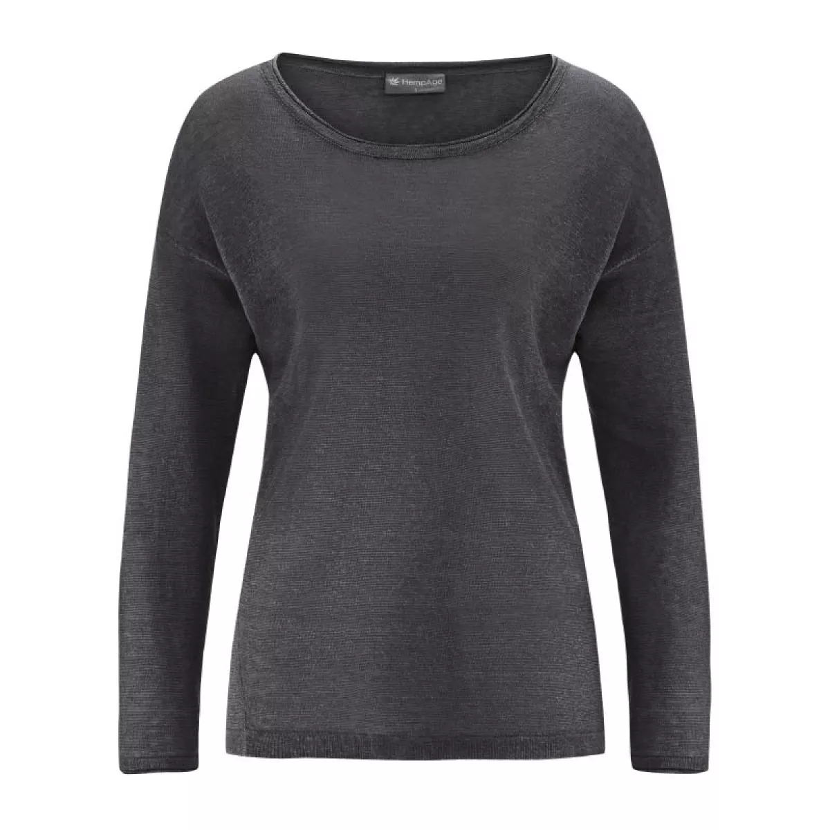 Pull léger femme 100% chanvre naturel tissu tricoté hempage gris anthracite