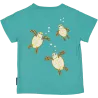 T-shirt enfant bleu vert tortue coton bio et écoresponsable recto