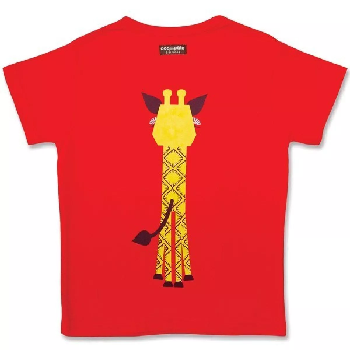 T-shirt coton bio rouge Girafe