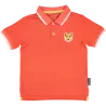 Polo rose enfant badge guépard recto