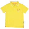 Polo jaune enfant lion coton bio et écoresponsable recto