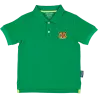 Polo vert enfant tigre coton bio et écoresponsable recto