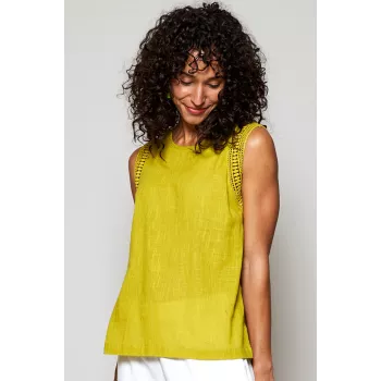 Débardeur léger avec détails aux manches - Coton bio