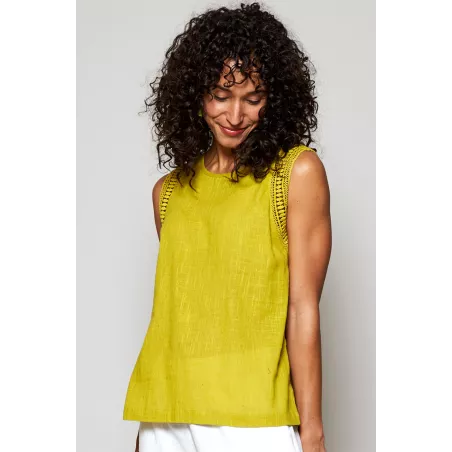 Débardeur léger avec détails aux manches - Coton bio