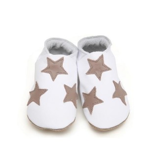 Chaussons Starchild Stars in white and taupe