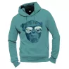 Sweat capuche homme coton biologique "Homo Eradicus"couleur eucalyptus