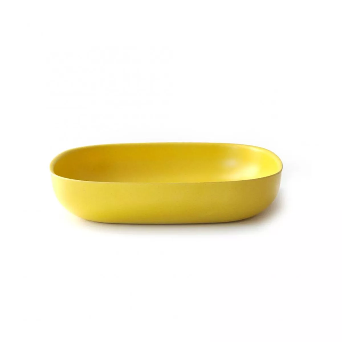 Assiettes creuses jaune en bambou