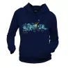 Sweat capuche femme coton biologique "Be different, Be free" bleu marine