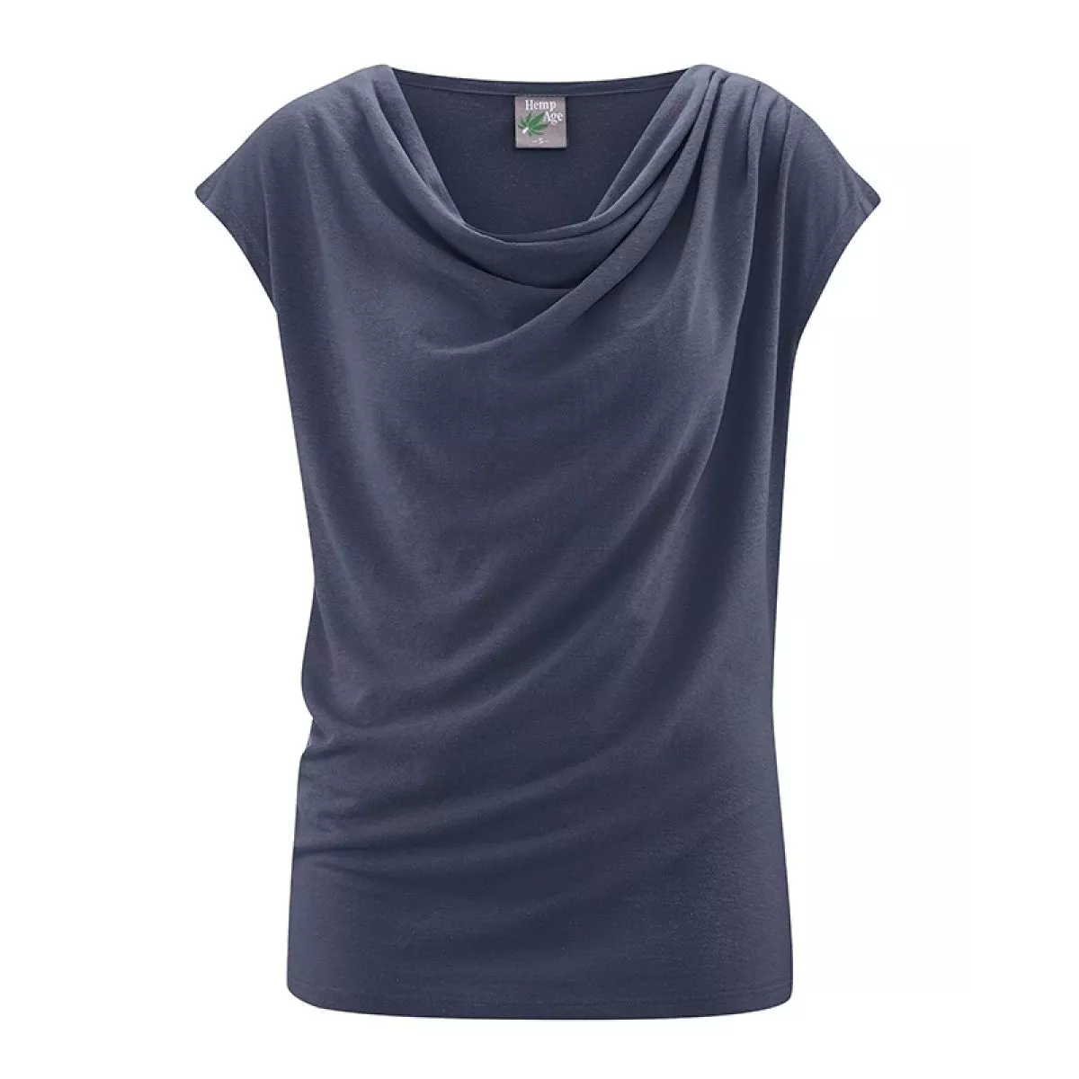 Top bleu drapé chanvre coton bio Sissy winte