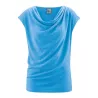 Top bleu drapé chanvre coton bio Sissy couleur atlantic