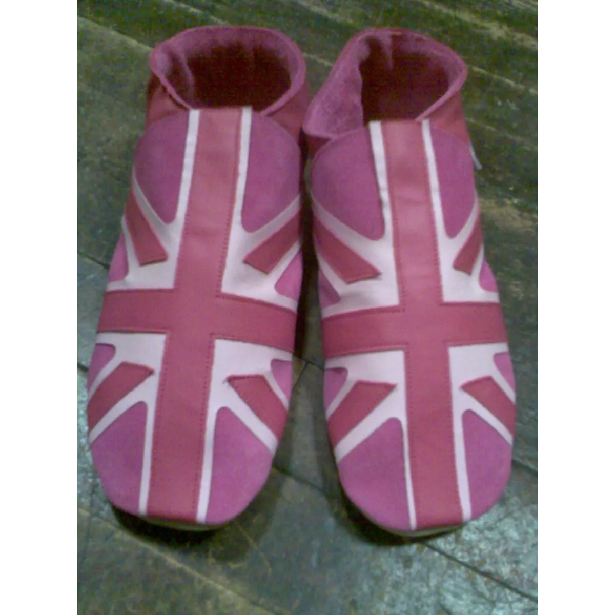 Chaussons femme Union jack candy/fushia