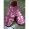 Chaussons Union jack candy, fushia