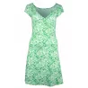 Robe verte éthique chanvre et coton bio imprimé fleurs