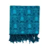 Cheche bleu ethnic, fleurs