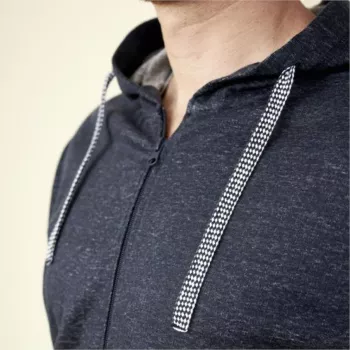 Sweat capuche coton et lin bio bleu
