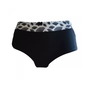 Boxer noir imprimé coton bio