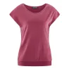 Tee shirt yoga coton bio et chanvre rouge tinto