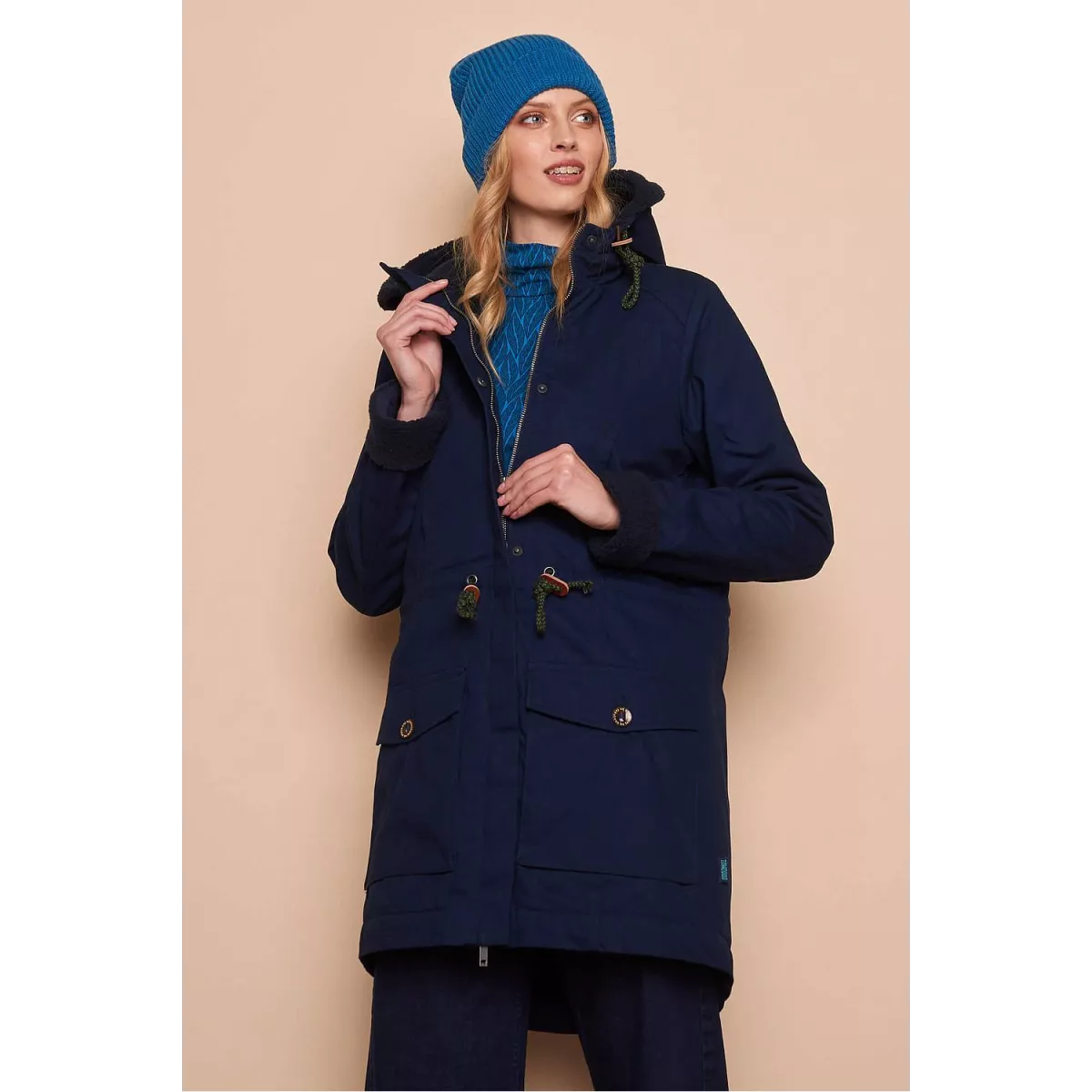 parka bleue femme