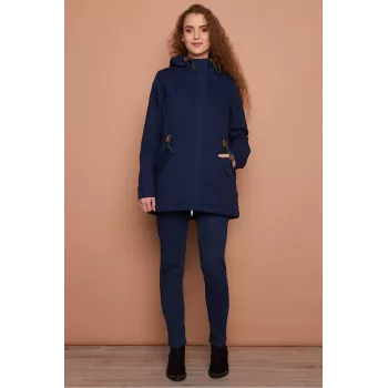 Veste bleue marine, ploaire sherpa