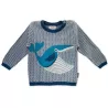 Pull enfant coton bio et laine Baleine