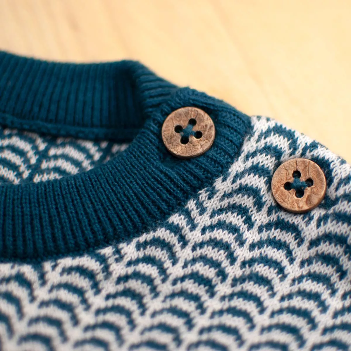 Pull coton bio et laine Baleine