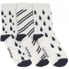 Chaussettes despareillées blanches gouttes bleues 