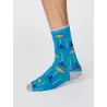 Chaussettes homme bleues en bambou et coton bio gaming 