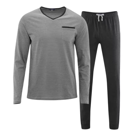 Pyjama ensemble manches longues homme en coton bio