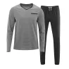 Ensemble pyjama gris manches longues homme 