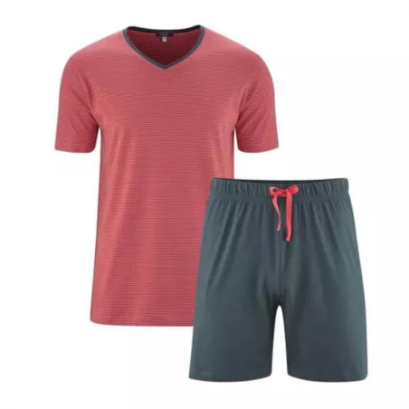 Pyjama court pour homme, coton bio