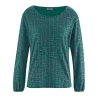 Tee shirt vert spruc manches longues imprimé graphique