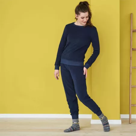 Pyjama femme coton bio en éponge