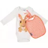 Set body et bavoir blanc lapin 