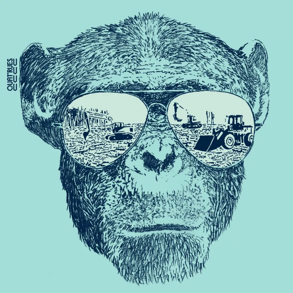 T-shirt "HOMO ERADICUS" col rond, coupe féminine, 100% coton bio