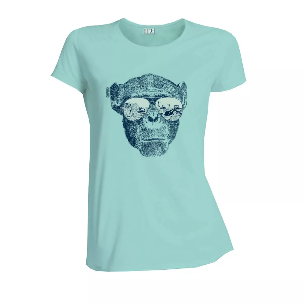 T-shirt éthique turquoise femme en coton bio lavande Homo Eradicus