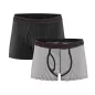 Lot de 2 Boxers coton bio noir et rayés Lot de 2 Boxers coton bio noir et rayés