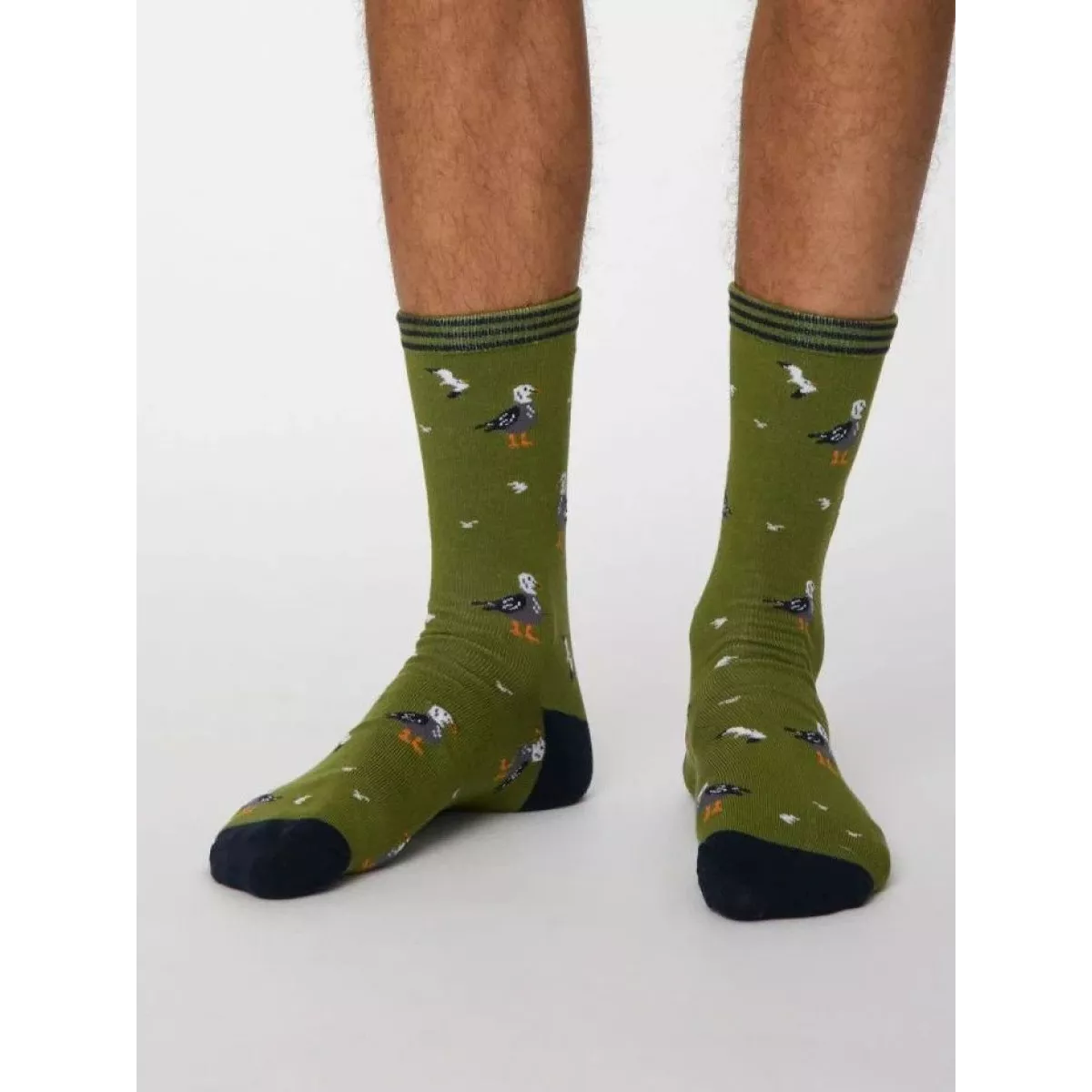 Chaussettes homme thème mer, mouettes
