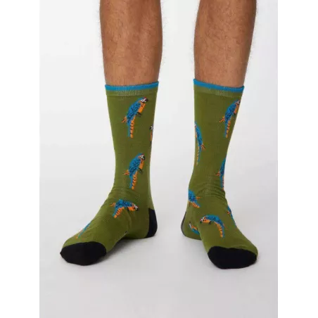 Chaussettes bambou imprimé perroquet